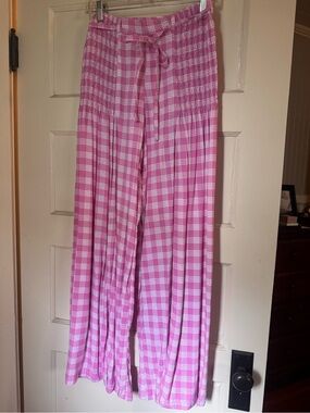 Pink Palaka Wide-Leg Lounge Pants